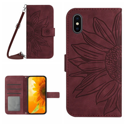 Skin Feel Sun Flower Pattern Flip Leather Phone Case, For iPhone 14 Pro, For iPhone 14 Pro Max, For iPhone X / XS, For iPhone XR