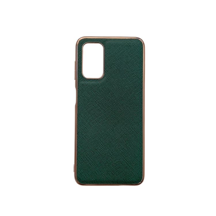 Nano Electroplating Cross Texture Genuine Leather Phone Case, For Samsung Galaxy A23 5G / 4G, For Samsung Galaxy A33 5G, For Samsung Galaxy A53 5G, For Samsung Galaxy A73 5G