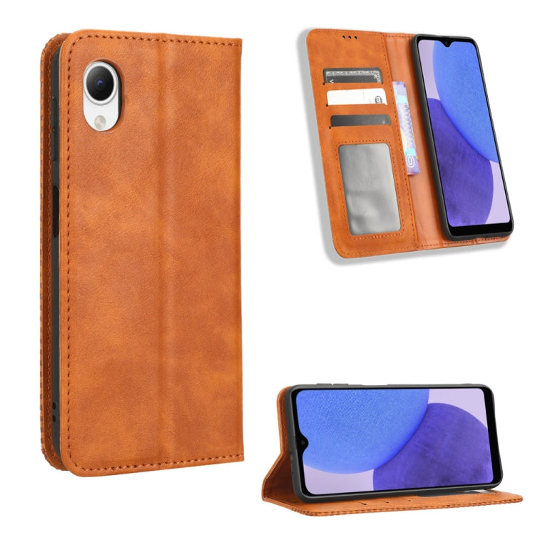 Magnetic Buckle Retro Texture Leather Phone Case, For Samsung Galaxy A23e / A23s / A23 5G JP, For Sony Xperia 5 IV, For Sharp Aquos Sense7 Plus, For Sharp Aquos Sense7, For iPhone 14 Plus, For iPhone 14 Pro Max, For Xiaomi 12T / Redmi K50 Ultra        ...