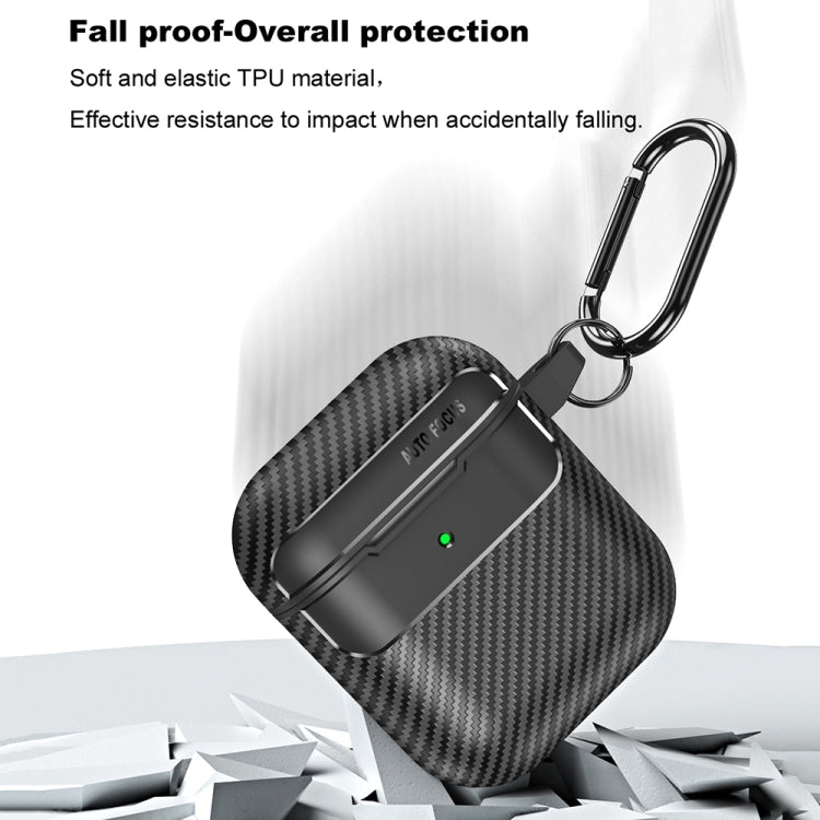 Carbon Fiber Texture Anti-fall Earphone Protective Case, For AirPods 1 / 2, For AirPods 3, For AirPods Pro, For AirPods Pro 2