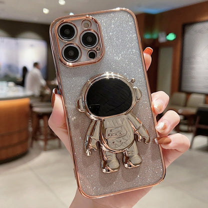 Astronaut Holder Gradient Glitter Powder Phone Case, For iPhone 14, For iPhone 14 Plus, For iPhone 14 Pro, For iPhone 14 Pro Max, For iPhone 13, For iPhone 13 Pro