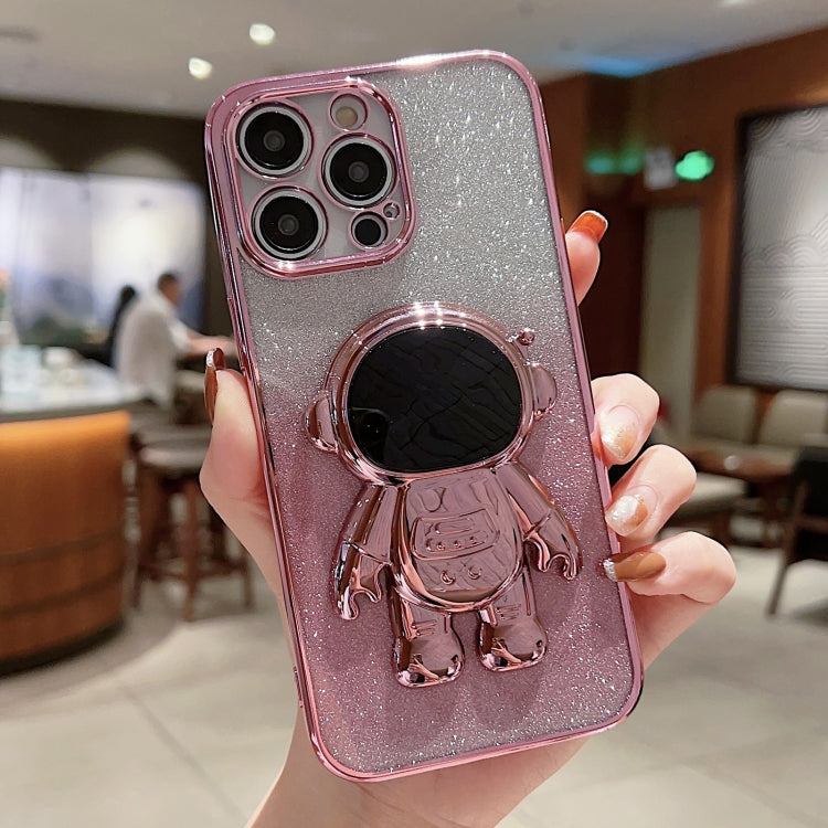 Astronaut Holder Gradient Glitter Powder Phone Case, For iPhone 14, For iPhone 14 Plus, For iPhone 14 Pro, For iPhone 14 Pro Max, For iPhone 13, For iPhone 13 Pro