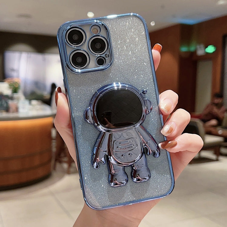Astronaut Holder Gradient Glitter Powder Phone Case, For iPhone 14, For iPhone 14 Plus, For iPhone 14 Pro, For iPhone 14 Pro Max, For iPhone 13, For iPhone 13 Pro