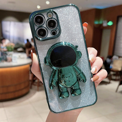 Astronaut Holder Gradient Glitter Powder Phone Case, For iPhone 14, For iPhone 14 Plus, For iPhone 14 Pro, For iPhone 14 Pro Max, For iPhone 13, For iPhone 13 Pro