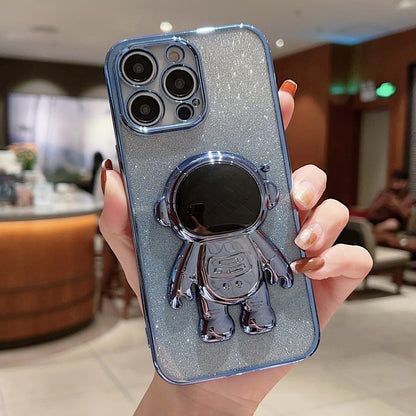 Astronaut Holder Gradient Glitter Powder Phone Case, For iPhone 13 Pro Max, For iPhone 12, For iPhone 12 Pro, For iPhone 12 Pro Max, For iPhone 11, For iPhone 11 Pro