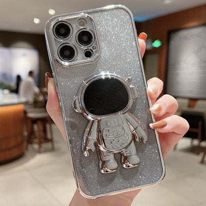 Astronaut Holder Gradient Glitter Powder Phone Case, For iPhone 13 Pro Max, For iPhone 12, For iPhone 12 Pro, For iPhone 12 Pro Max, For iPhone 11, For iPhone 11 Pro