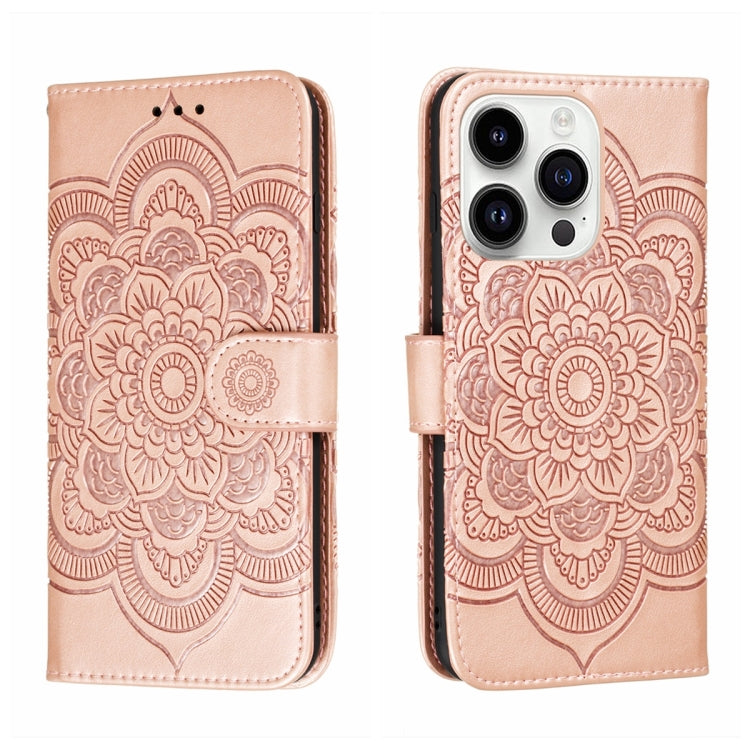 Sun Mandala Embossing Leather Phone Case, For iPhone 14 / 13, For iPhone 14 Plus, For iPhone 14 Pro, For iPhone 14 Pro Max