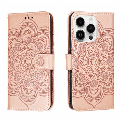 Sun Mandala Embossing Leather Phone Case, For iPhone 14 / 13, For iPhone 14 Plus, For iPhone 14 Pro, For iPhone 14 Pro Max