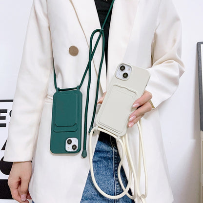 Crossbody Lanyard Elastic Silicone Card Holder Phone Case, For iPhone 14 Pro Max, For iPhone 13, For iPhone 13 Pro