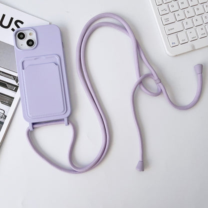 Crossbody Lanyard Elastic Silicone Card Holder Phone Case, For iPhone 14 Pro Max, For iPhone 13, For iPhone 13 Pro