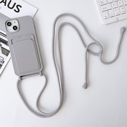 Crossbody Lanyard Elastic Silicone Card Holder Phone Case, For iPhone 13 Pro Max, For iPhone 12, For iPhone 12 Pro