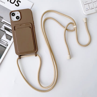 Crossbody Lanyard Elastic Silicone Card Holder Phone Case, For iPhone 13 Pro Max, For iPhone 12, For iPhone 12 Pro
