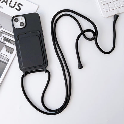 Crossbody Lanyard Elastic Silicone Card Holder Phone Case, For iPhone 11 Pro Max