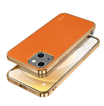 SULADA Shockproof TPU + Handmade Leather Phone Case, For iPhone 14, For iPhone 14 Plus, For iPhone 14 Pro, For iPhone 14 Pro Max