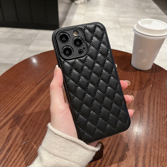 Rhombic Texture Lambskin Phone Case, For iPhone 13 Pro Max, For iPhone 13 Pro, For iPhone 13, For iPhone 13 mini, For iPhone 12 Pro Max, For iPhone 12 Pro, For iPhone 12, For iPhone 12 mini, For iPhone 11 Pro Max, For iPhone 11 Pro, For iPhone 11
