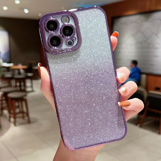 High Transparent Gradient Color Glitter TPU Phone Case, For iPhone 11 Pro Max, For iPhone 11 Pro, For iPhone 11, For iPhone XS Max