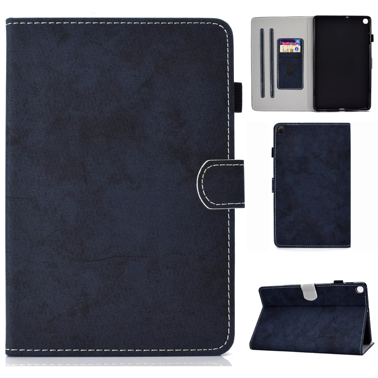 Sewing Thread Horizontal Solid Color Flat Leather Case with Sleep Function & Pen Cover & Anti Skid Strip & Card Slot & Holder, For Galaxy Tab S6 Lite