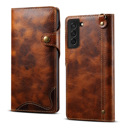 Denior Oil Wax Cowhide Magnetic Button Genuine Leather Case, For Samsung Galaxy S20+, For Samsung Galaxy S20 Ultra, For Samsung Galaxy Note20, For Samsung Galaxy Note20 Ultra, For Samsung Galaxy S21 5G, For Samsung Galaxy S21+ 5G                       ...