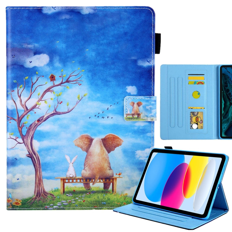 Colored Drawing Leather Smart Tablet Case, For iPad 10th Gen 10.9 2022