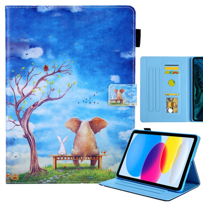 Colored Drawing Leather Smart Tablet Case, For iPad 10th Gen 10.9 2022