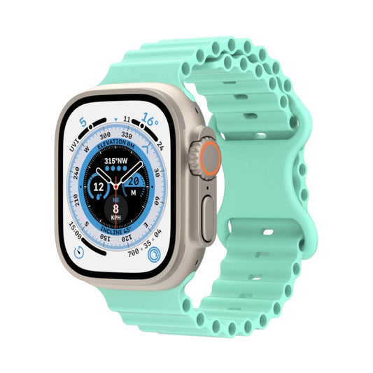Ocean Style Silicone Watch Band, For Apple Watch Ultra 49mm / Series 8&7 45mm / SE 2&6&SE&5&4 44mm / 3&2&1 42mm, For Apple Watch Series 8&7 41mm / SE 2&6&SE&5&4 40mm / 3&2&1 38mm