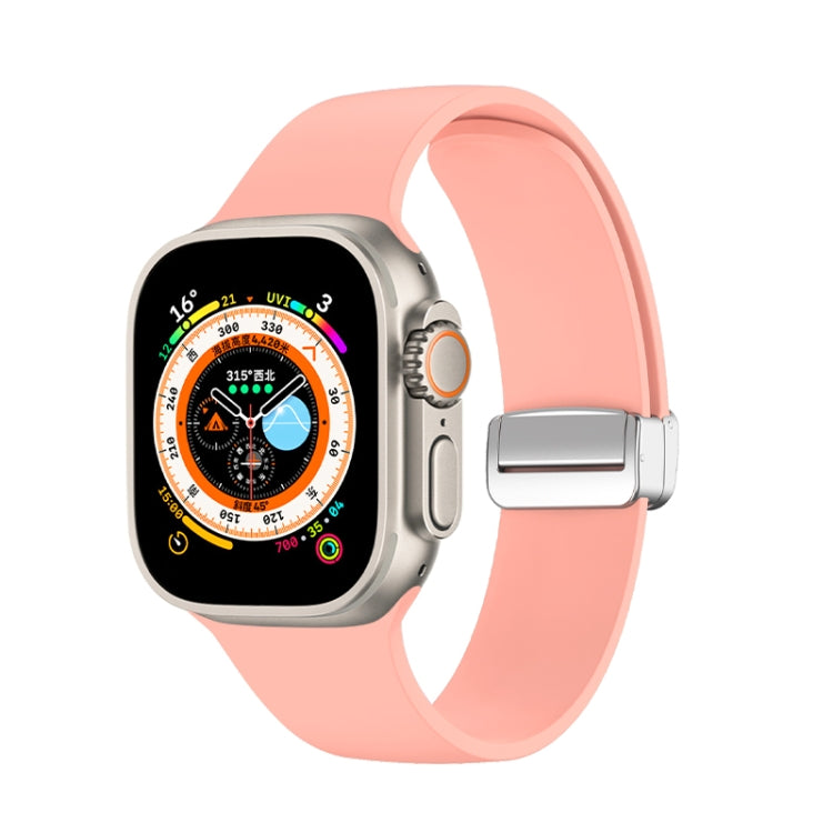 Folding Buckle Silicone Watch Band, For Apple Watch Ultra 49mm, For Apple Watch Series 8&7 45mm / SE 2&6&SE&5&4 44mm / 3&2&1 42mm, For Apple Watch Series 8&7 41mm / SE 2&6&SE&5&4 40mm / 3&2&1 38mm