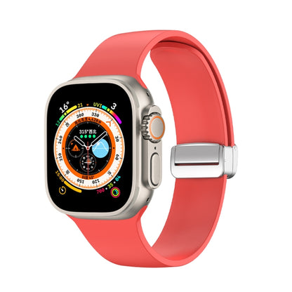 Folding Buckle Silicone Watch Band, For Apple Watch Ultra 49mm, For Apple Watch Series 8&7 45mm / SE 2&6&SE&5&4 44mm / 3&2&1 42mm, For Apple Watch Series 8&7 41mm / SE 2&6&SE&5&4 40mm / 3&2&1 38mm
