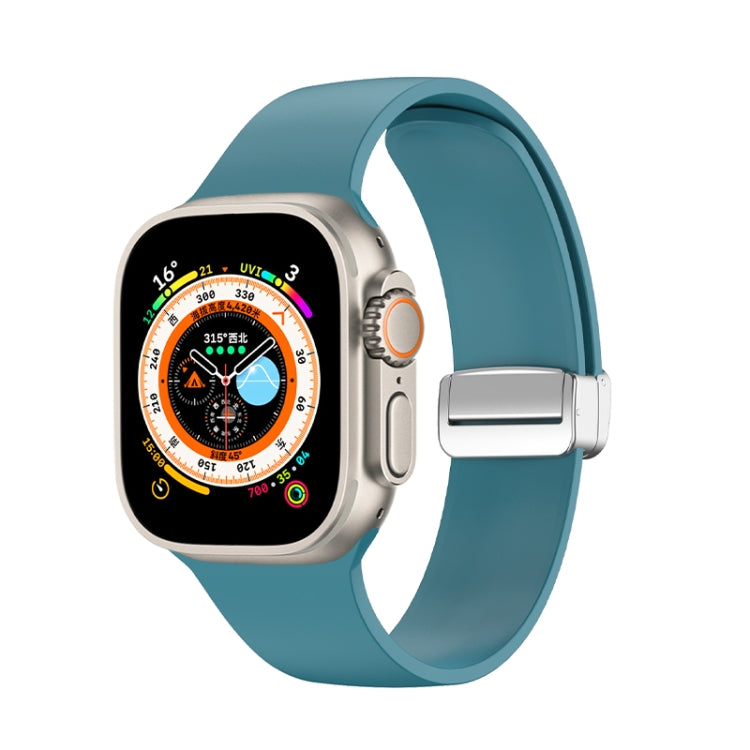 Folding Buckle Silicone Watch Band, For Apple Watch Ultra 49mm, For Apple Watch Series 8&7 45mm / SE 2&6&SE&5&4 44mm / 3&2&1 42mm, For Apple Watch Series 8&7 41mm / SE 2&6&SE&5&4 40mm / 3&2&1 38mm