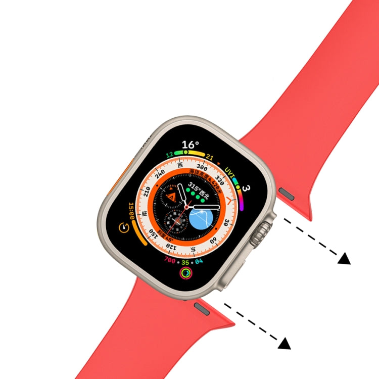 Folding Buckle Silicone Watch Band, For Apple Watch Ultra 49mm, For Apple Watch Series 8&7 45mm / SE 2&6&SE&5&4 44mm / 3&2&1 42mm, For Apple Watch Series 8&7 41mm / SE 2&6&SE&5&4 40mm / 3&2&1 38mm