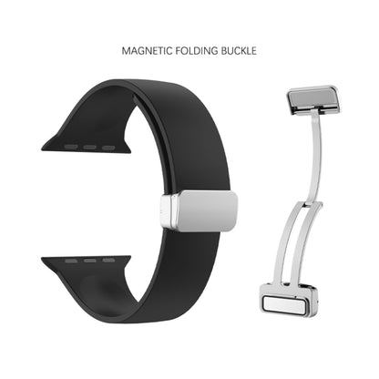 Folding Buckle Silicone Watch Band, For Apple Watch Ultra 49mm, For Apple Watch Series 8&7 45mm / SE 2&6&SE&5&4 44mm / 3&2&1 42mm, For Apple Watch Series 8&7 41mm / SE 2&6&SE&5&4 40mm / 3&2&1 38mm