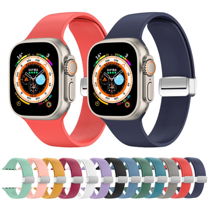 Folding Buckle Silicone Watch Band, For Apple Watch Ultra 49mm, For Apple Watch Series 8&7 45mm / SE 2&6&SE&5&4 44mm / 3&2&1 42mm, For Apple Watch Series 8&7 41mm / SE 2&6&SE&5&4 40mm / 3&2&1 38mm