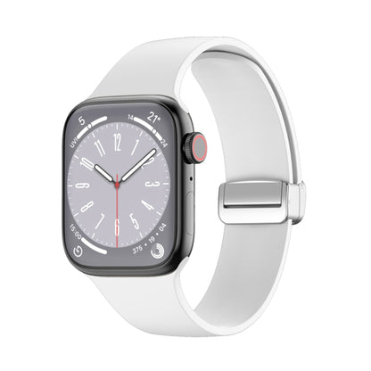 Folding Buckle Silicone Watch Band, For Apple Watch Ultra 49mm, For Apple Watch Series 8&7 45mm / SE 2&6&SE&5&4 44mm / 3&2&1 42mm, For Apple Watch Series 8&7 41mm / SE 2&6&SE&5&4 40mm / 3&2&1 38mm