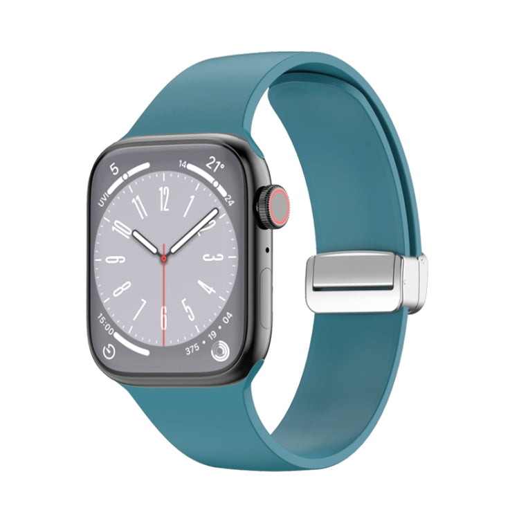 Folding Buckle Silicone Watch Band, For Apple Watch Ultra 49mm, For Apple Watch Series 8&7 45mm / SE 2&6&SE&5&4 44mm / 3&2&1 42mm, For Apple Watch Series 8&7 41mm / SE 2&6&SE&5&4 40mm / 3&2&1 38mm
