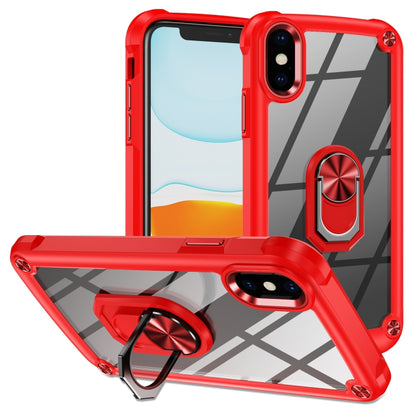 TPU + PC Lens Protection Phone Case with Ring Holder, For iPhone 11, For iPhone 11 Pro, For iPhone 11 Pro Max, For iPhone XS / X, For iPhone XS Max, For iPhone XR, For iPhone 12 / 12 Pro, For iPhone 12 Pro Max