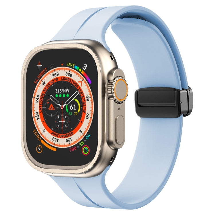 Solid Color Silicone Watch Band, For Apple Watch Ultra 49mm / Series 8&7 45mm / SE 2&6&SE&5&4 44mm, For Apple Watch Series 8&7 41mm / SE 2&6&SE&5&4 40mm / 3&2&1 38mm