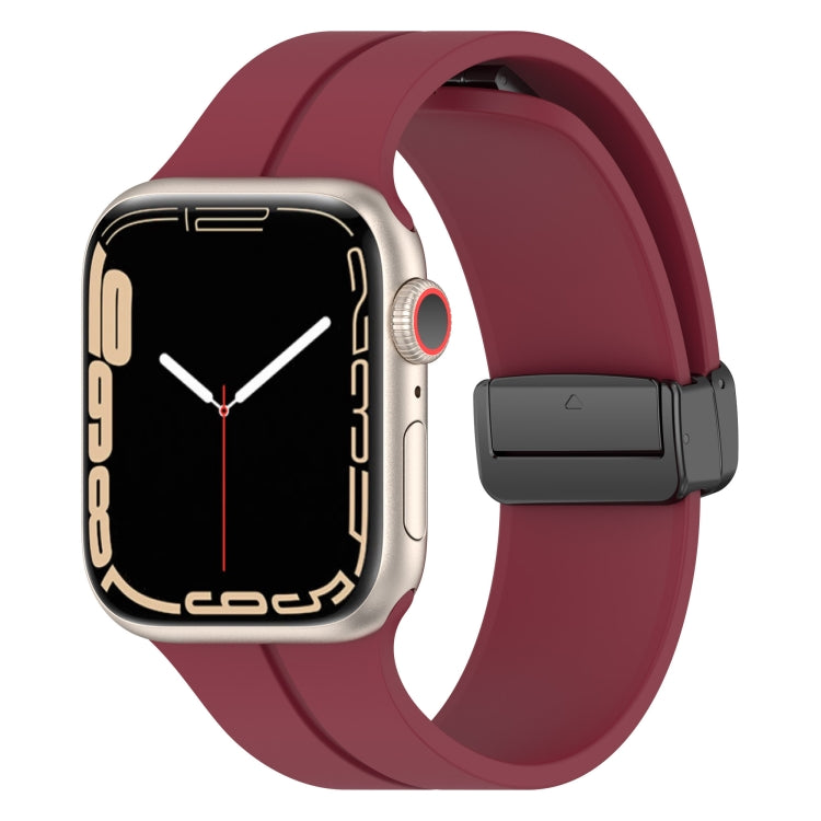 Solid Color Silicone Watch Band, For Apple Watch Ultra 49mm / Series 8&7 45mm / SE 2&6&SE&5&4 44mm, For Apple Watch Series 8&7 41mm / SE 2&6&SE&5&4 40mm / 3&2&1 38mm