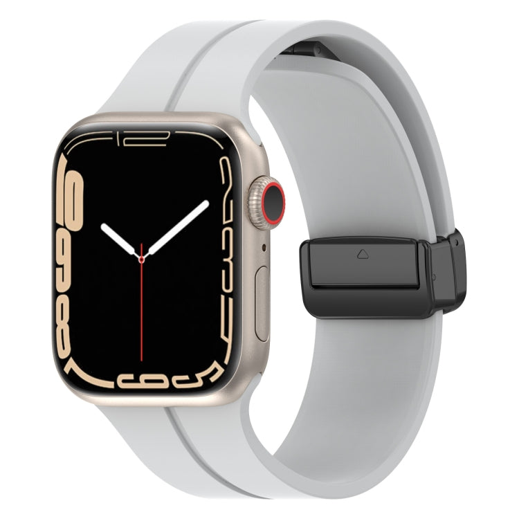Solid Color Silicone Watch Band, For Apple Watch Ultra 49mm / Series 8&7 45mm / SE 2&6&SE&5&4 44mm, For Apple Watch Series 8&7 41mm / SE 2&6&SE&5&4 40mm / 3&2&1 38mm