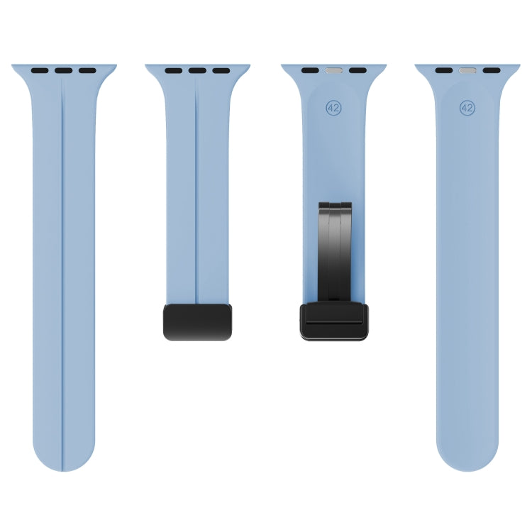 Solid Color Silicone Watch Band, For Apple Watch Ultra 49mm / Series 8&7 45mm / SE 2&6&SE&5&4 44mm, For Apple Watch Series 8&7 41mm / SE 2&6&SE&5&4 40mm / 3&2&1 38mm