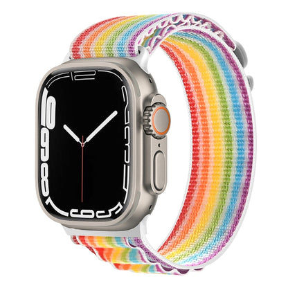 Silver Buckle Nylon Watch Band, For Apple Watch Ultra 49mm / Series 8&7 45mm / SE 2&6&SE&5&4 44mm, For Apple Watch Series 8&7 41mm / SE 2&6&SE&5&4 40mm / 3&2&1 38mm