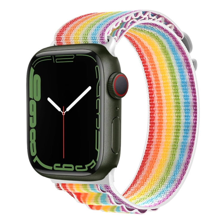 Silver Buckle Nylon Watch Band, For Apple Watch Ultra 49mm / Series 8&7 45mm / SE 2&6&SE&5&4 44mm, For Apple Watch Series 8&7 41mm / SE 2&6&SE&5&4 40mm / 3&2&1 38mm