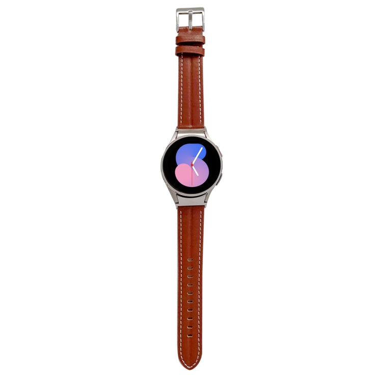 Grooved Genuine Leather Watch Band, For Samsung Galaxy Watch5 40mm / 44mm