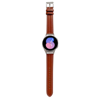 Grooved Genuine Leather Watch Band, For Samsung Galaxy Watch5 40mm / 44mm