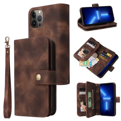 Multifunctional Card Slot Zipper Wallet Flip Leather Phone Case, For iPhone 13 Pro, For iPhone 13 Pro Max, For iPhone 14 Pro Max, For iPhone 14 Pro, For iPhone 14 Plus, For iPhone 14