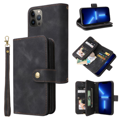 Multifunctional Card Slot Zipper Wallet Flip Leather Phone Case, For iPhone 13 Pro, For iPhone 13 Pro Max, For iPhone 14 Pro Max, For iPhone 14 Pro, For iPhone 14 Plus, For iPhone 14