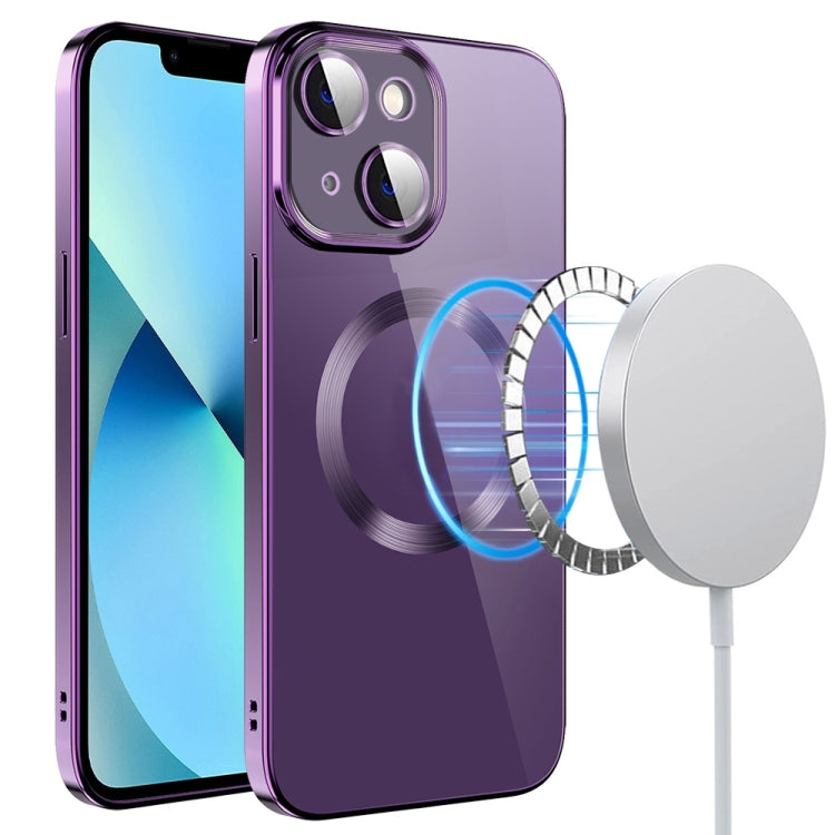 Electroplating MagSafe TPU Phone Case with Lens Film, For iPhone 14, For iPhone 14 Pro, For iPhone 14 Plus, For iPhone 14 Pro Max, For iPhone 13, For iPhone 13 Pro