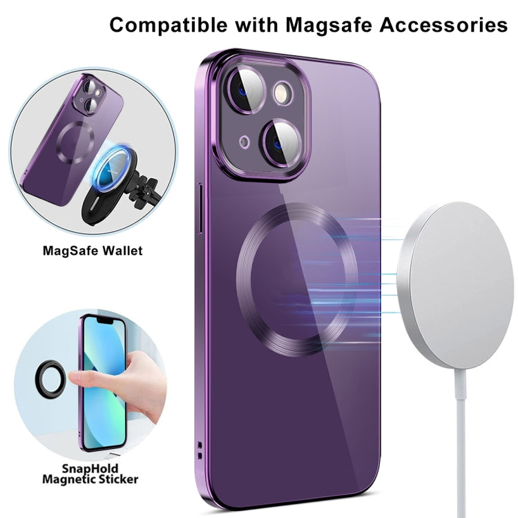 Electroplating MagSafe TPU Phone Case with Lens Film, For iPhone 14, For iPhone 14 Pro, For iPhone 14 Plus, For iPhone 14 Pro Max, For iPhone 13, For iPhone 13 Pro