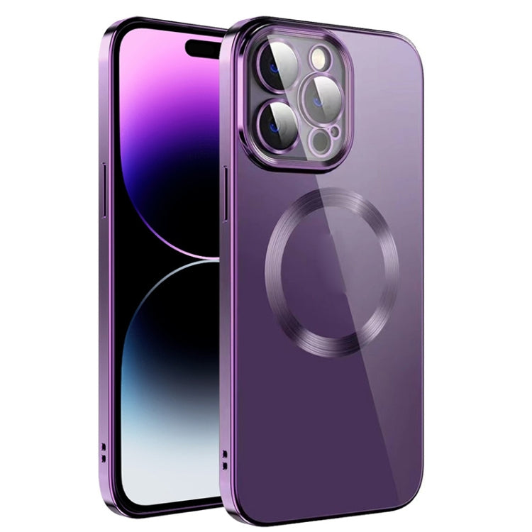 Electroplating MagSafe TPU Phone Case with Lens Film, For iPhone 14, For iPhone 14 Pro, For iPhone 14 Plus, For iPhone 14 Pro Max, For iPhone 13, For iPhone 13 Pro