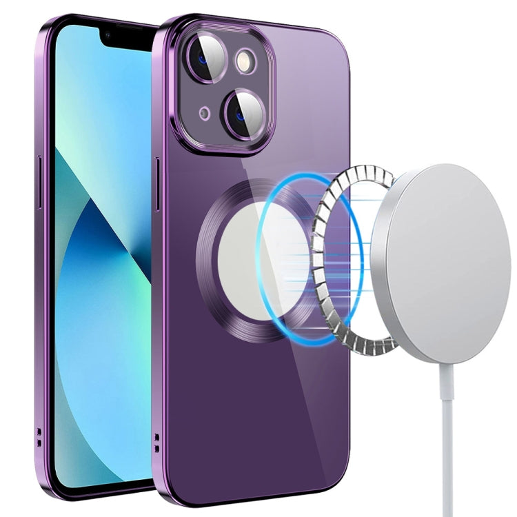 Electroplating MagSafe TPU Phone Case with Lens Film, For iPhone 14, For iPhone 14 Pro, For iPhone 14 Plus, For iPhone 14 Pro Max, For iPhone 13, For iPhone 13 Pro