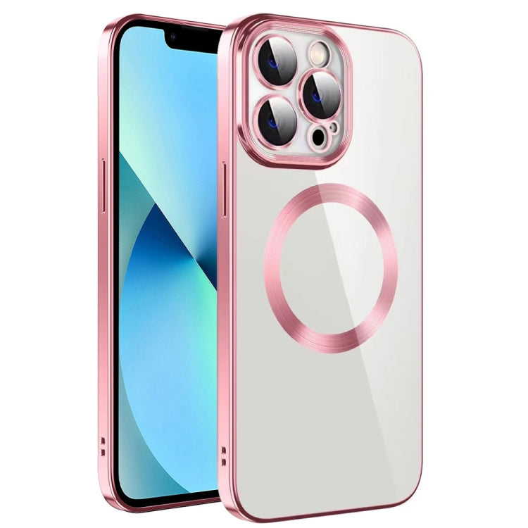 Electroplating MagSafe TPU Phone Case with Lens Film, For iPhone 14, For iPhone 14 Pro, For iPhone 14 Plus, For iPhone 14 Pro Max, For iPhone 13, For iPhone 13 Pro