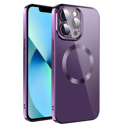 Electroplating MagSafe TPU Phone Case with Lens Film, For iPhone 14, For iPhone 14 Pro, For iPhone 14 Plus, For iPhone 14 Pro Max, For iPhone 13, For iPhone 13 Pro